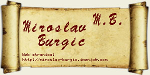 Miroslav Burgić vizit kartica